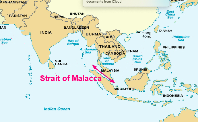 MPA 2026 chart of Strait of Malacca maritime traffic — showing congestion the Thailand Land Bridge seeks to alleviate
